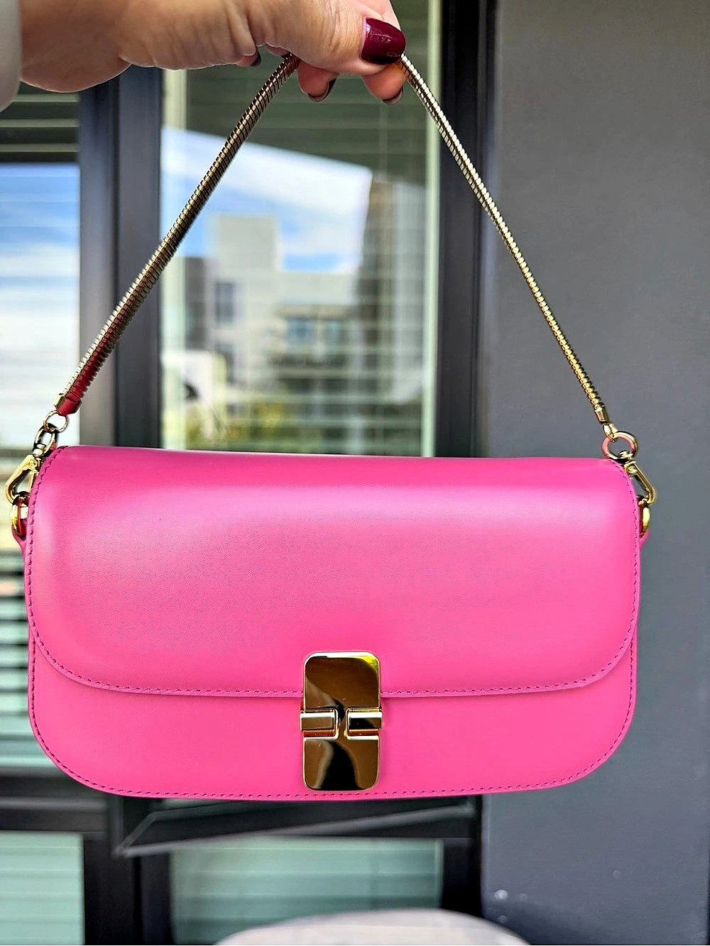 A.P.C. Grace chain clutch in Pink NWT